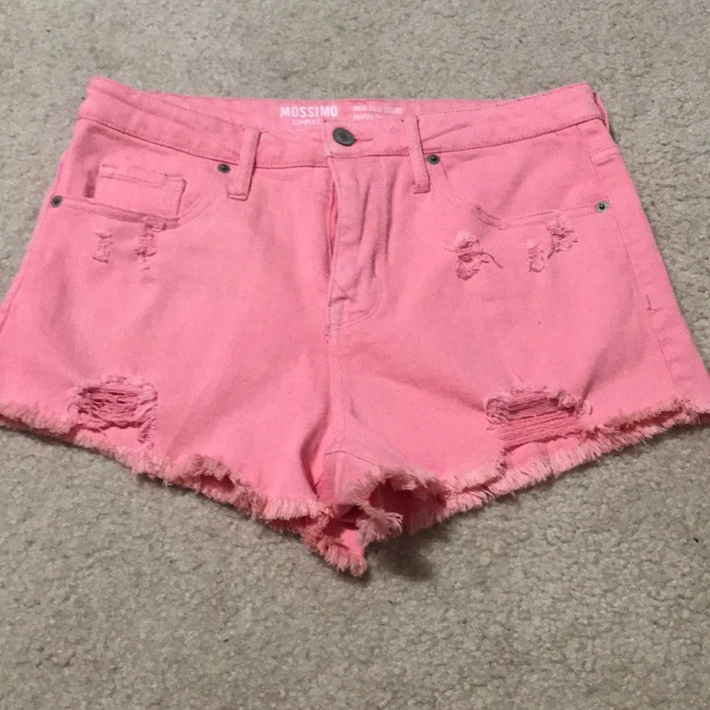 Pink Ripped High Rise Shorts